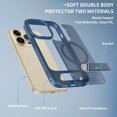 thumbnail image 4 of Dteck Magnetic Case for iPhone 14 Pro / iPhone 13 Pro,Shockproof TPU+PC Anti-Slip Compatible with Mag Safe Case Adjustable Kickstand Frosted Translucent Matte Phone Cover,Darkblue, 4 of 6