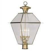Livex Lighting 2388 4 Light Westover Post Light with Clear Beveled Glass