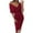 Wine, variant on LLYwey formal Wedding Guest Dresses for Women Summer Solid V-Neck Short Sleeve Hip Wrap Dresses New Bridesmaid Dresses Red M