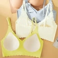 thumbnail image 4 of SMihono Cute Scalloped Bras for Women No Underwire Seamless Comfort Bralettes for Women with Support Everyday Plunge Bra Yellow M, 4 of 6