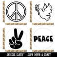 thumbnail image 2 of Peace Symbols Sign Text Hand Dove Olive Branch Rubber Stamp Set for Scrapbooking Crafting Stamping - Large 1-1/4 Inch, 2 of 7