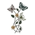 thumbnail image 2 of Garden Butterfly Metal Wall Art- Hand Painted Decorative 3D Butterflies, Flowers for Modern Farmhouse Rustic Home or Office Decor By Lavish Home, 2 of 8