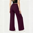 thumbnail image 5 of KIHOUT Women High Waisted Straight Leg Pants with Double Layer 4 Way Stretch Elastic Waistband Side Pockets Solid Color Casual Workwear Trousers, 5 of 5
