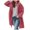 Hot Pink-15, variant on HTNBO Women Casual Fall Winter Woolen Coat Long Sleeve Solid Color Button Mid Length Hooded Coat