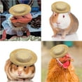 thumbnail image 6 of Mini Straw Hat for Small Animals Adjustable Pet Doll Accessory Funny Chicken Mexican Party Festival Photo Prop Sun Cap, 6 of 7