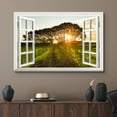 thumbnail image 2 of wall26 Canvas Print Wall Art Window View of Country Road at Sunset Nature Wilderness Photography Realism Rustic Scenic Colorful Relax/Calm Ultra for Living Room, Bedroom, Office - 24"x36", 2 of 5