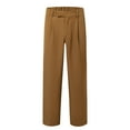 thumbnail image 6 of sususu Mens Sweatpants Tall,Men's Solid Color Casual Dress Pants Comfortable Flat Front Trousers For Business And Daily Wear,Khaki,XXL, 6 of 7