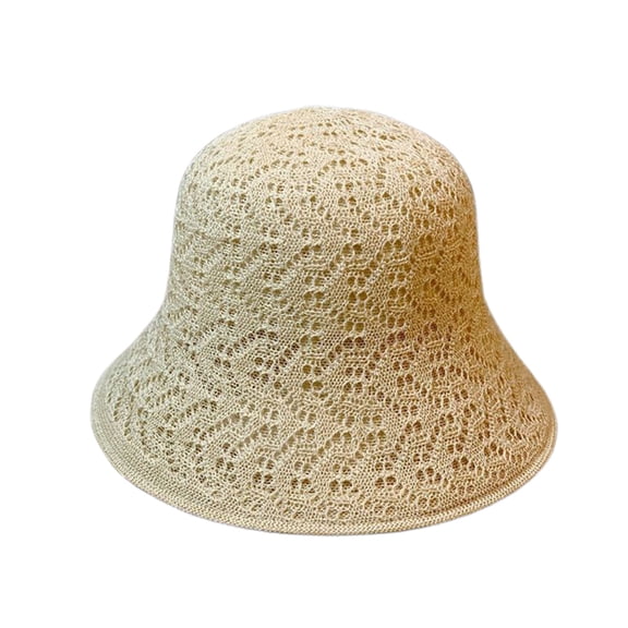 Wuxian Stylish Sun Hats For Womens Outdoor Activities Versatile Straw Hat Leisure Crochet Mesh Bucket Hat Casual Lightweight Summer Breathable Foldable Travel Beach Fisherman Caps,Beige,One Size