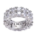 thumbnail image 2 of Saintda 2 Rows Stone Classic CZ Solitaire Ring Gold Color Iced Out Zircon Charm Round Ring For Men Women Jewelry Size 8, 2 of 5