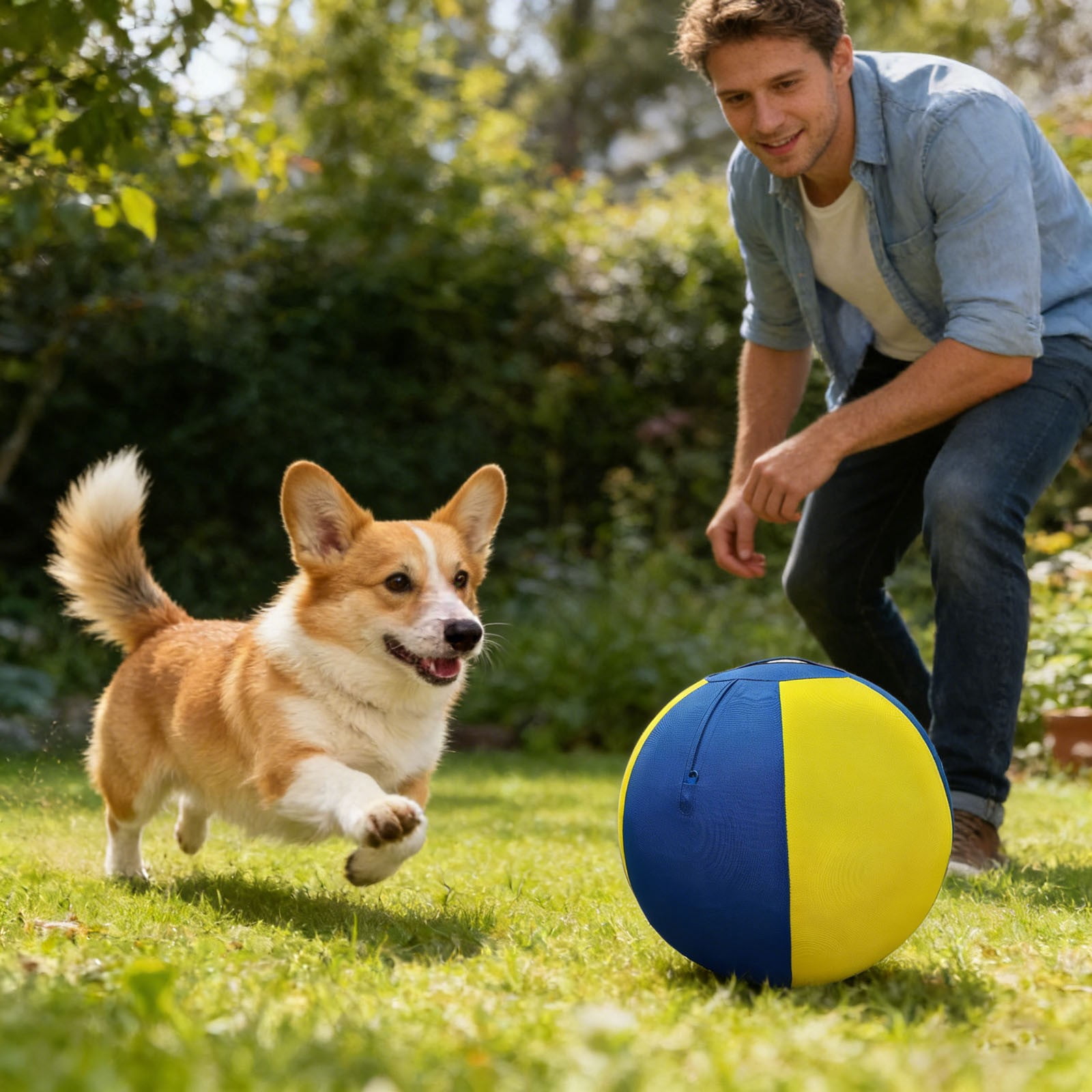 Interactive Training and Exercise Toy for Dogs with Chew Material and Light-Responsive