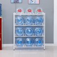 thumbnail image 6 of Flylapdo 5 Gallon Water Storage Rack 4 Tier Water Cooler Jug Rack Heavy Duty Carbon Steel Water Bottle Holder Storage Organizer Shelf 3 Row 12 Slots Water Rack for Home Studio Kitchen charmingly, 6 of 10