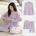 thumbnail image 3 of Two-Piece Set of V-Neck Pajamas with Built-in Bra Pads &ndash; Choose from 24 Styles, 3 of 24