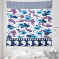 thumbnail image 1 of Paisley Tapestry, Watercolor Spring Petals and Oriental Motifs Pattern, Fabric Wall Hanging Decor for Bedroom Living Room Dorm, 5 Sizes, Azure Blue Multicolor, by Ambesonne, 1 of 1