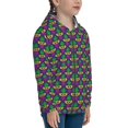thumbnail image 3 of JUNZAN Mardi Gras Carnival3 Print Kids Zip Up Hoodies Long Sleeve for Boys or Girls Casual Oversized Jackets with Pocket Loose Tops- Small, 3 of 6