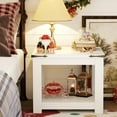 thumbnail image 7 of Homieasy 20-Inch Square Farmhouse End Table with Storage Shelf - Industrial Style for Bedroom & Living Room,White, 7 of 7