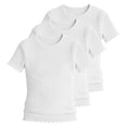 thumbnail image 1 of KyCheLot 3 Pack Ribbed Knit Tops for Girls Crew Neck Solid Color Short Sleeve T-Shirts Trendy Ruffle Trim T-Shirts, 1 of 7