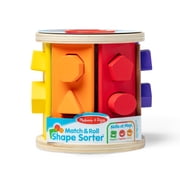 Melissa & Doug Match and Roll Wooden Shape Sorter Skill-Building Learning Toy With 13 Pcs