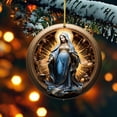 thumbnail image 6 of Boovnll Nativity Ornaments, Christmas Nativity Scene Ornaments Round Acrylic Christmas Tree Decorations for Xmas Tree, Home, Office, Hanging Ornament, Religious Gifts, Christmas Decorations, 6 of 8