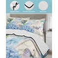 thumbnail image 4 of Quilts Twin Size, Blue Vintage Hydrangea Soft Comforter Bedding Set for Bed, Spring Retro Clock Butterfly Lightweight Quilted Bedspread with Pillow Cover(2 Pieces) for All Season, 68x86 Inch, 4 of 6