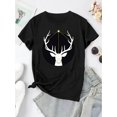 thumbnail image 2 of T-Shirt de Sport Décontracté Simple à Col Rond et Manches Courtes pour Femmes, Motif de Cerf Minimaliste Créatif Imprimé, Haut d'Été Confortable pour Femmes pendant les Vacances. Fête des Pères, Fête des Mères, Nouveau A, 2 of 6