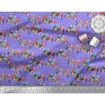 thumbnail image 2 of Soimoi Purple Moss Georgette Fabric Human Group Print Fabric by the Yard 42 Inch Wide, 2 of 3