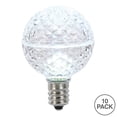 thumbnail image 2 of Vickerman G50 LED Cool White Faceted Replacement Bulb, E17/C9 Nickel Base, 10 Bulbs per Pack., 2 of 2