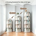 thumbnail image 6 of Royard Oaktree 5-Tier Round Rotating Bookshelf - 360° Spinning Wood Bookcase Tower, White, 6 of 7