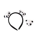 thumbnail image 4 of Paquete de 6 diademas de panda, pinzas para el pelo, broches, tocados, animales de peluche suave, decoración, blanco y negro, talla única para todos., 4 of 5