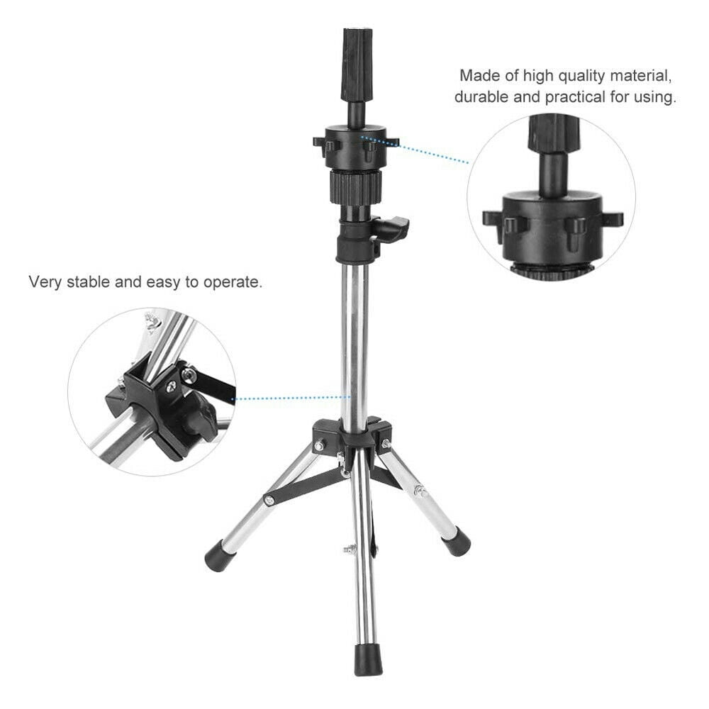 Wig Stand Tripod With Suction Cups Mini Adjustable Mannequin Head Stand  Manikin Head Tripod Stand Portable Cosmetology Hairdressing Training  Mannequin