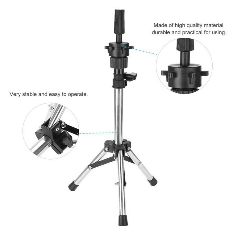 Simnient 130CM Adjustable Mannequin Tripod Stand Block Training Doll  Manikin Head Wig Stand Cosmetology Hairdressing Wig Display