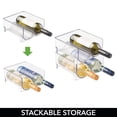 thumbnail image 3 of mDesign Stackable Plastic 2 Bottle Refrigerator Wine Rack Holder - 4 Pack, Clear, 3 of 9