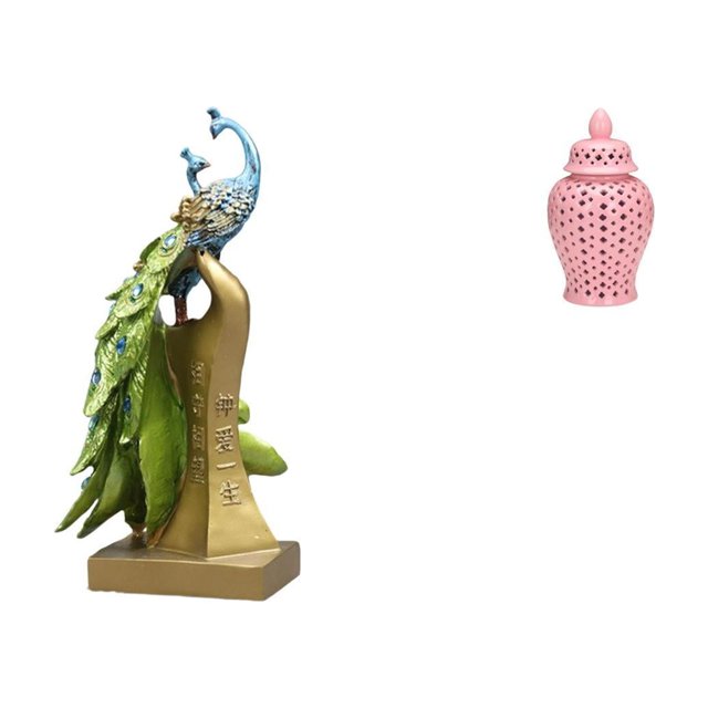 Escultura De Animal De Porcelana Con Forma De Pavo Real En Forma De Tarro De Jengibre, Figura Decorativa Para Escritorio, Mesa, Centro De Mesa, Oficina, Regalo De Cumpleaños, Arreglo Floral,
