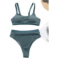 thumbnail image 4 of Women's Textured High Waisted Swimwear Bikini Set Bathing Suit, 4 of 4