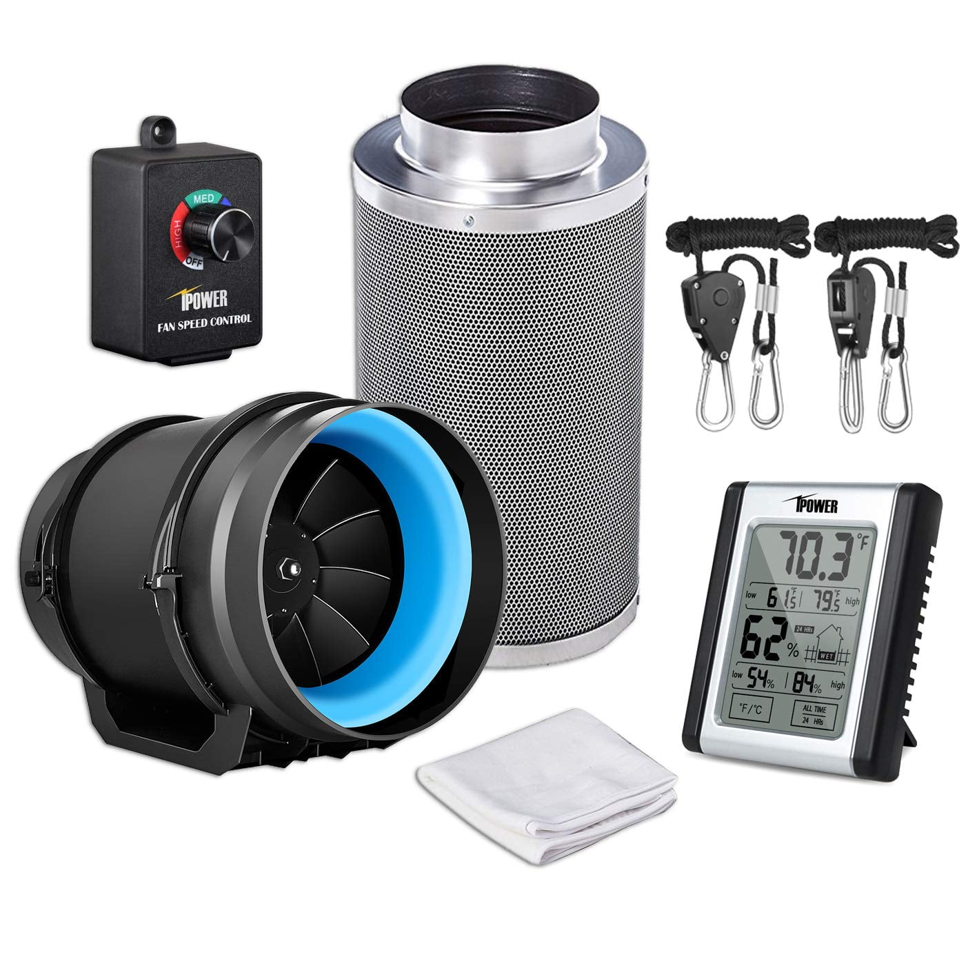 iPower 8 Inch 550 CFM Inline Carbon Filter with Fan Portugal Ubuy