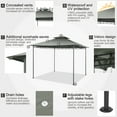 thumbnail image 4 of HOTEEL 10x10 Gazebos for Patios, Canopy Tent Outdoor Gazebo Backyard Gazebo Patio with Mosquito Netting and Double Roof for Party, Wedding, BBQ and EventQ, Gray, 4 of 10