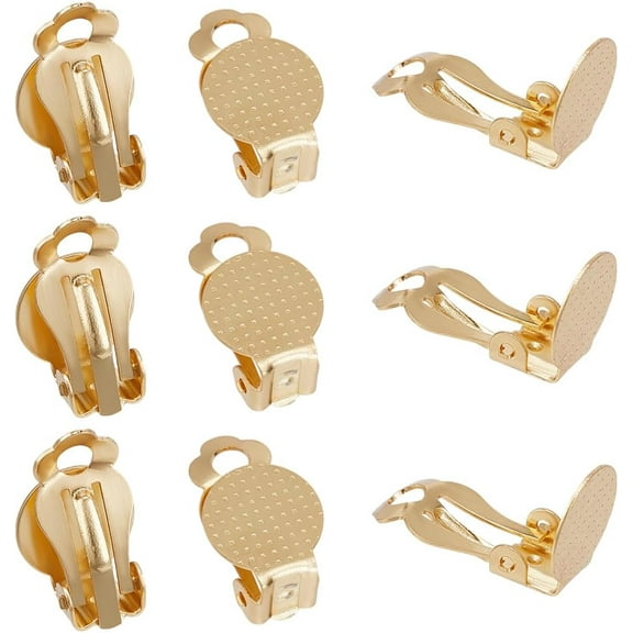 10Pcs Stainless Steel Clip-on Earring Converters Gold Earring Clip Backs Clip-on Earrings Findings Non-Piercing Ear Clip