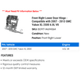thumbnail image 2 of Front Right Lower Door Hinge - Compatible with 2007 - 2013 GMC Yukon XL 2500 6.0L V8 2008 2009 2010 2011 2012, 2 of 2