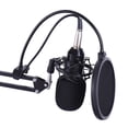 thumbnail image 4 of Micrófono Kit de Difusión estudio profesional de grabación Micrófono condensador de micrófono con montaje de choque de suspensión ajustable de tijera del brazo soporte de montaje de la abrazadera Pop Meterk Micrófono, 4 of 6