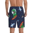 thumbnail image 3 of Fotbe Dinosaur Astronaut Space Surfing Pajama Shorts for Men, Men's Pajama Bottoms, Sleepwear,Short Pajama Pants-3X-Large, 3 of 9