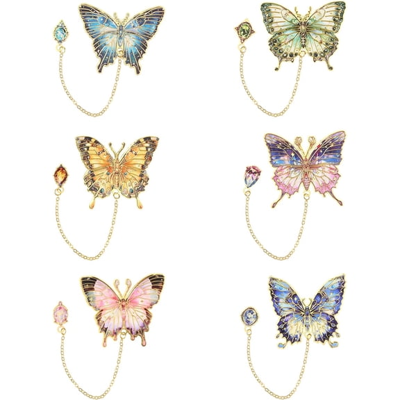 6 PCS Metal Bookmarks - Blue and Purple Fans Green Butterfly Bookmark