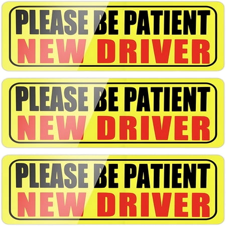 LADYGYM Please Be Patient New Driver, Student Driver Magnet for Car, New Driver Magnet for Car, Reusable Movable Reflective Safety Warning Bumper Magnets