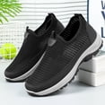 thumbnail image 6 of Domuza Mens Thick-Soled Mesh Breathable Casual Shoes Slip-On Soft Sole Sports Shoes with Ortho Arch Support Anti-Slip Properties Suitable Black 7 (EU-39), 6 of 7