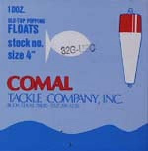 (4 pack) Comal Weighted Popping Fishing Float, Red/White, 3-inch