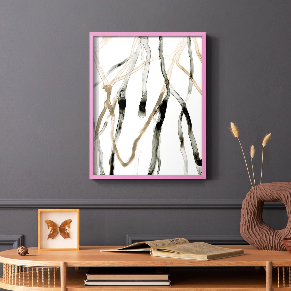 Runnel XI in Pink Solid Wood 8 x 10 Framed Print
