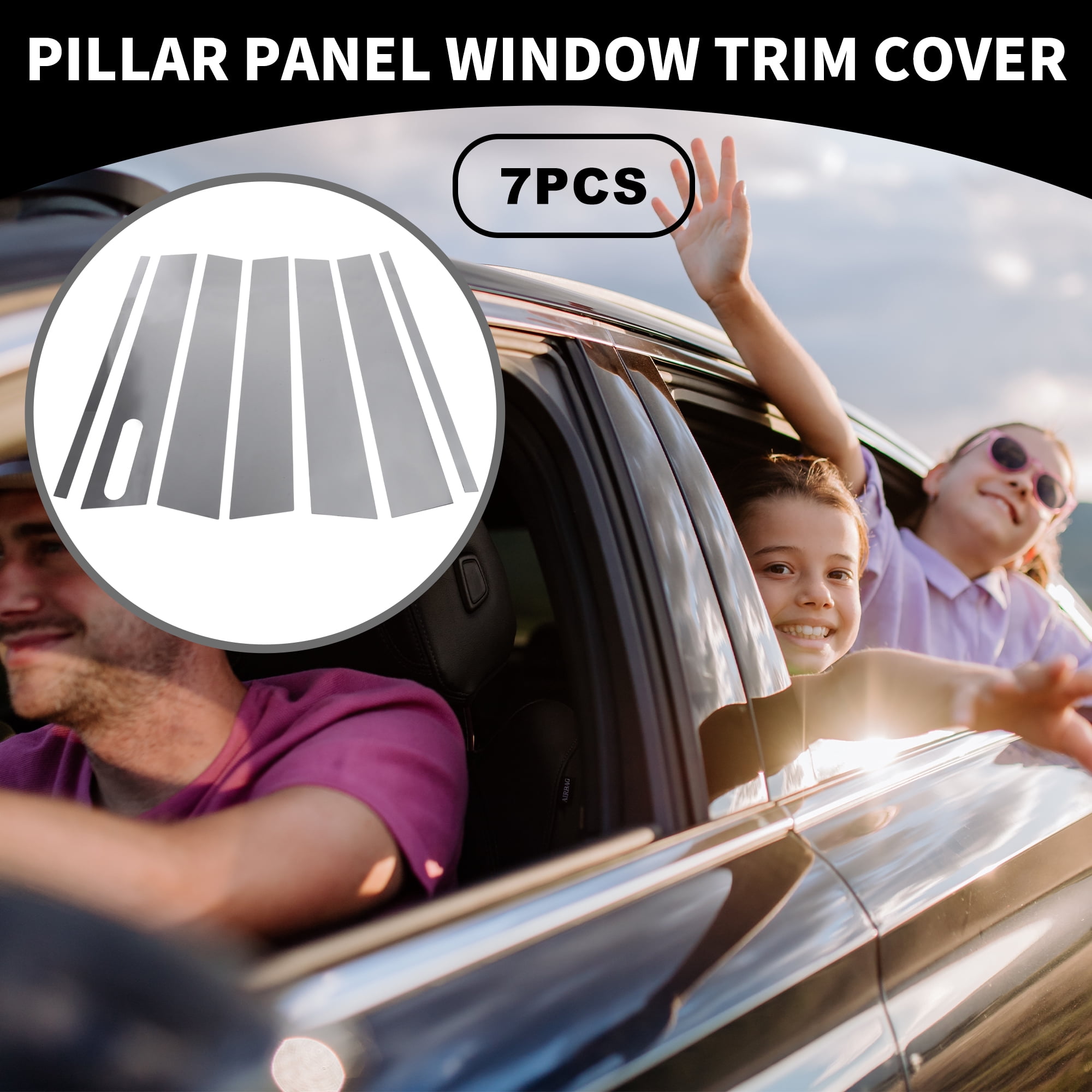 Unique Bargains 7Pcs Door Pillar Window Trim For Ford Explorer 02-10 Chrome Silver Tone