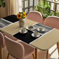 thumbnail image 3 of Beige Table Cloths for 3 Foot Rectangle Tables, Modern Abstract Art Farmhouse Striped Patio Waterproof Elastic Fitted Tablecloths, Washable Rectangular Table Cover for Camping, 3 of 8