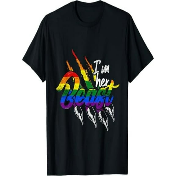 BESTLUCKY Lesbian Couple Gay Pride Month Rainbow Flag LGBT T-Shirt