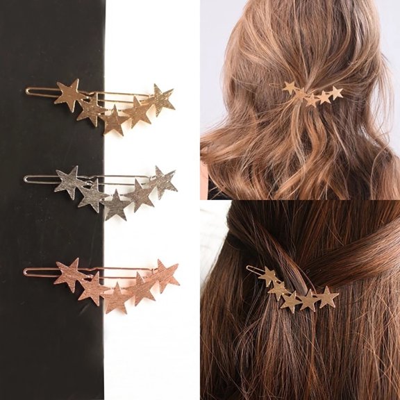 SPRING PARK Women Star Hair Clip Classic Cut Out Open Star Barrette Hair Clip Hair Pin Metal Hairpin
