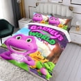 thumbnail image 3 of Barney y los Amigos Conjunto de sábanas temático, trío de piezas, cómodo y amigable con la piel, diseño único, regalo de decoración para el hogar para familiares, amigos y fans,140cm *210cm, 3 of 6