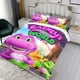 thumbnail image 3 of Barney y los Amigos Conjunto de sábanas temático, trío de piezas, cómodo y amigable con la piel, diseño único, regalo de decoración para el hogar para familiares, amigos y fans,140cm *210cm, 3 of 6